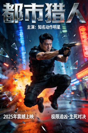 动作电影《都市猎人》高清海报，主演为知名动作明星
